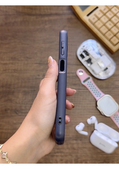 Samsung Galaxy A12 Uyumlu Premium Deri Dokulu Darbelere Karşı Dayanıklı Nazal Silikon Kılıf Lacivert