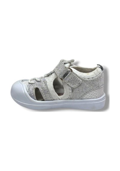 Arzen Bebe 232-26 Anatomik Simli Cırtlı Kız Çocuk Sandalet 19-23 Gümüş