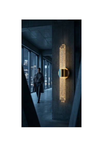 Matrix 8 Led Duvar Apliği Modern Ve Şık Tasarım Aplik Gold Gövde Günışığı Led Gold Kasa Günışığı Led