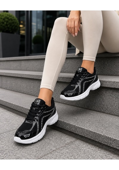 Homiro Unisex Rahat Günlük Spor Ayakkabı Yazlık Hafif Fileli SİYAH-BEYAZ