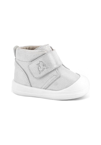 Rakerplus Yoohoo Hakiki Deri Beyaz Simli Cırtlı Unisex Bebek Bot Beyaz