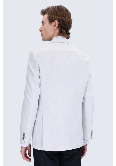 Hatemoğlu Gri Comfort Fit Mono Yaka Klasik Ceket