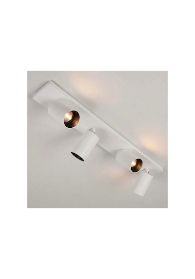 Dörtlü Led Spot Tavan Avize Mat Beyaz 4lü Hareketli Başlıklı Ray Spot Lamba Os Ram Ampullü 1 Metre Mafsallı Tavan Aplik Gu10 Duy Modern Duvar Ve Tablo Üstü Aydınlatma Siyah