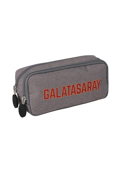 Galatasaray Lisanslı Silver Şerit Gri 2 Bölmeli Kalem Çantası