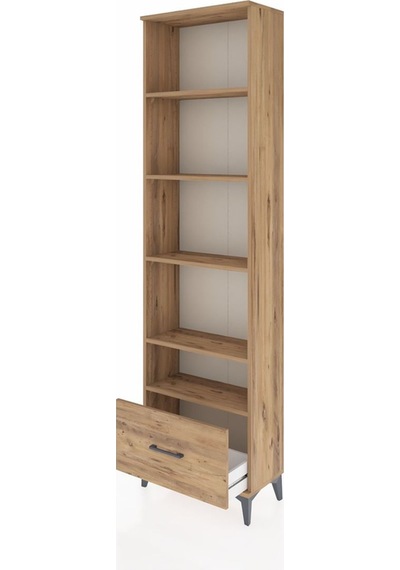 Arges Dolap 5 Raflı Tek Çekmeceli 60x30x221 Çam-çam Çam