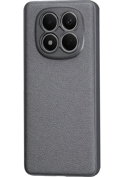 Xiaomi Poco M8 Pro 5g Uyumlu Deri Dokulu Yumuşak Silikon Telefon Kılıfı Kapak Gri