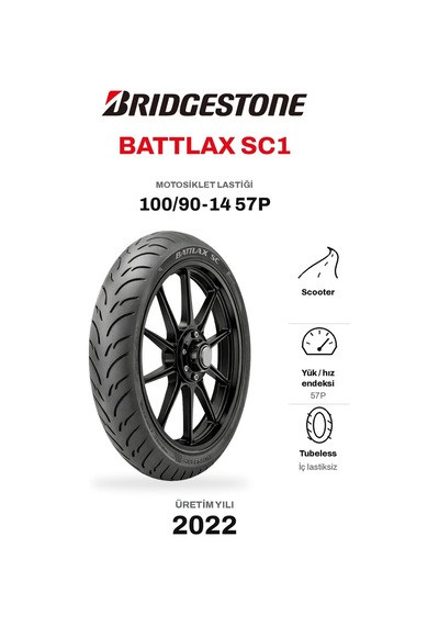 Bridgestone Battlax SC1 100/90-14 57P Scooter Lastiği (2022)