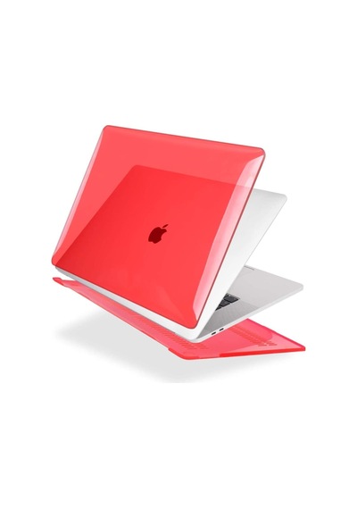 13" Apple Uyumlu MacBook Pro M2 A2686 Kristal Kırmızı Koruyucu + Ekran Filmi
