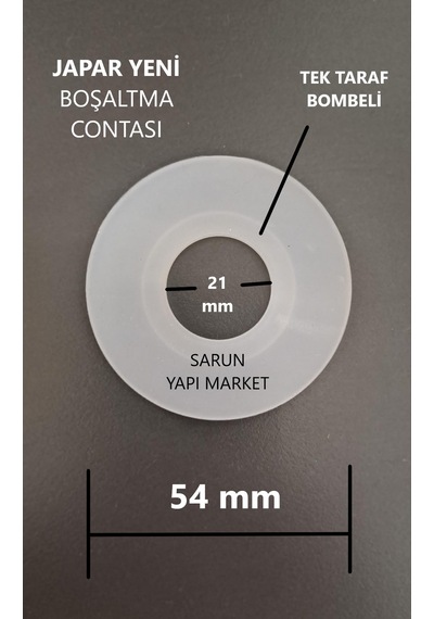 Japar - Yeni Gömme Rezervuar İç Takım Contası Dış Çap 54mm / İç Çap 21mm Tek Taraf Bombeli Diğer