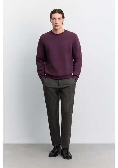Avva Erkek Bordo Bisiklet Yaka 3 İplik Şardonlu -5 Dereceye Dayanıklı Regular Fit Sweatshirt A62y1291