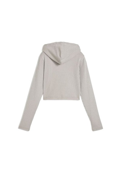 Puma Ess Ribbed Hoodie Kadın Sweatshirt 636669-81 Gri
