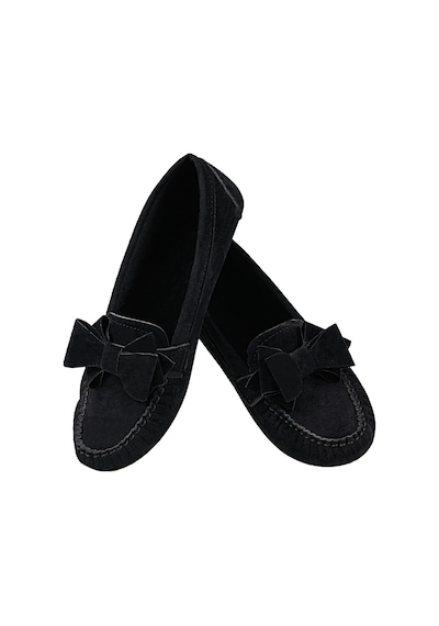 Renklibutik Fiyonklu Bayan Babet Ayakkabı Siyah
