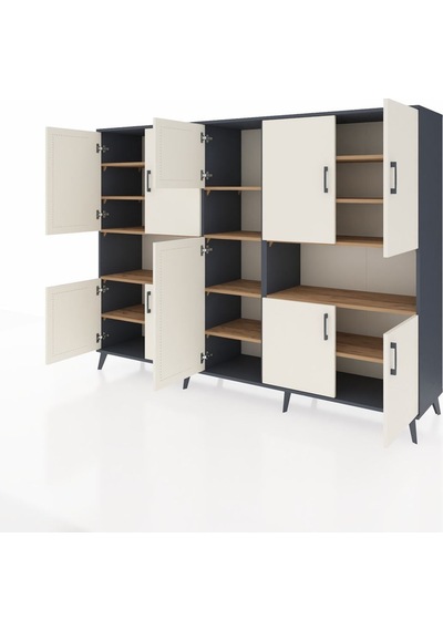 Hyperion Dolap 14 Raflı 10 Kapaklı 220x44x163 Antrasit-aytaşı/çam Aytası/atlas Çam - Antrasıt Hyperion Dolap 14 Raflı 10 Kapaklı 220x44x163 Antrasit-aytaşı/çam Aytası/atlas Çam - Antrasıt