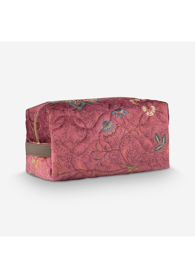 Pembe Polyester Makyaj Çantası 21,5x10x10,5 Cm