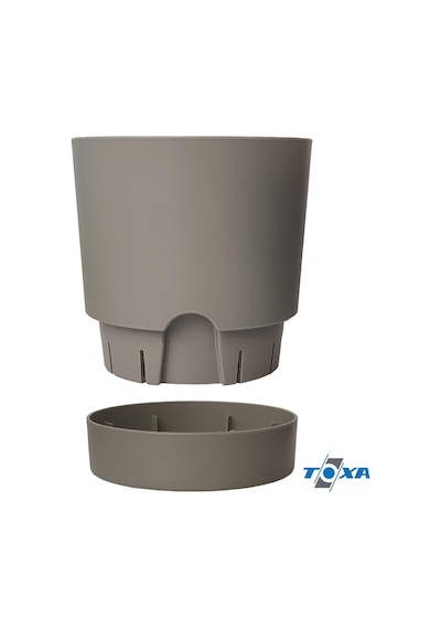 Toxa Begonya Saksı Tabaklı Drenajlı Mat Plastik Çiçek Saksısı 4 Adet, 9 Litre, 25cm, Bej Diğer