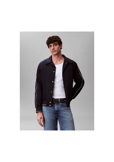 Calvin Klein Ls Nylon Snap Bomber-16289 Cef Dark Sapphire
