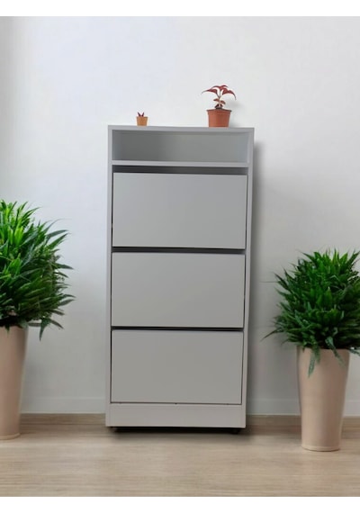 Raflı Ayakkabılık Beyaz