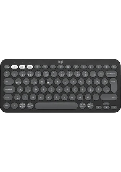 Logıtech K380s Pebble Keys 920-011859 2 Çoklu Cihaz Özellikli Bluetooth Türkçe Q Klavye Gri