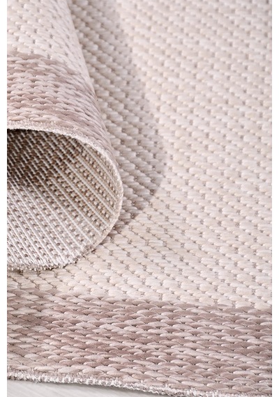 Vatra Krem Vizon Sisal Görünümlü Modern Polyester Halı, Robot Süpürge Uyumlu, Kolay Temizlenebilir Mutfak Koridor Halısı Krem/vizon