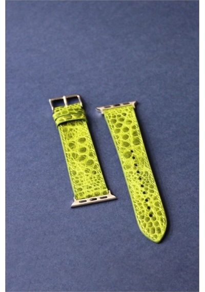 Apple Uyumlu Watch Kordon Yeşil Croccodile 38-40-41 Mm