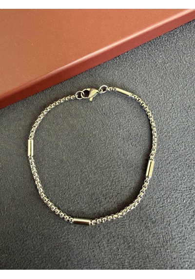 Paslanmaz Kararmaz Kubik Çelik Bileklik 20cm 1,25mm Gümüş