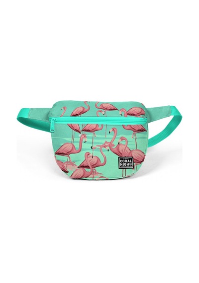 Coral High Su Yeşili Flamingo Çocuk Günlük Bel Çantası - Kız Çocu Su Yeşili - Pembe