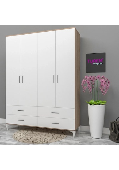 Ayışığı 4 Kapılı Gardrop Mdf Siyah Ayışığı 4 Kapılı Gardrop Mdf Siyah