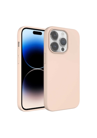 Apple iPhone 14 Pro Uyumlu Sıvı Teknolojili Silinebilir Sert Zore Kivi Kapak-pembe Açık