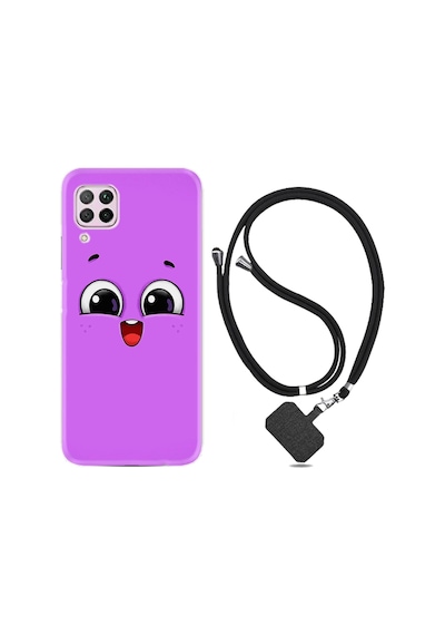Huawei P40 Lite Kılıf Boyun Askılı Purple Sweety 1717