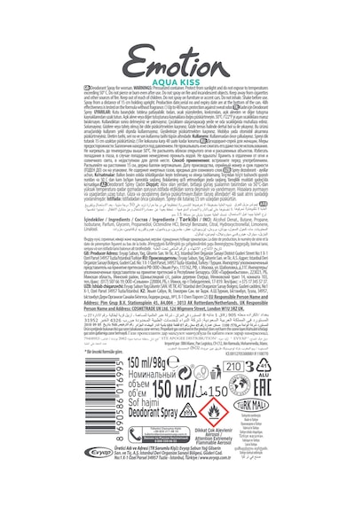 Aqua Kiss Kadın Vegan Deodorant 3x150 ML Hızlı Kurur, Leke Bırakmaz