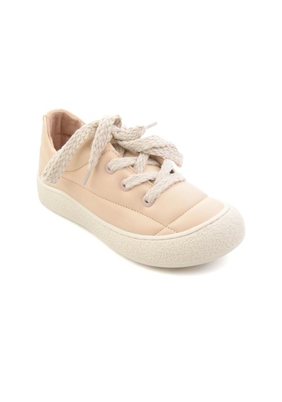 Bambi Bej Hakiki Deri Kadın Sneaker K01331780903