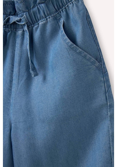 Defacto Paperbag Geniş Paça Pamuklu Pantolon Kız Bebek G9016a526spnm28 Mavi-nm28