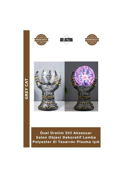 Özel Üretim Stil Aksesuar Salon Objesi Dekoratif Lamba Polyester El Tasarımı Plazma Işık Çok Renkli