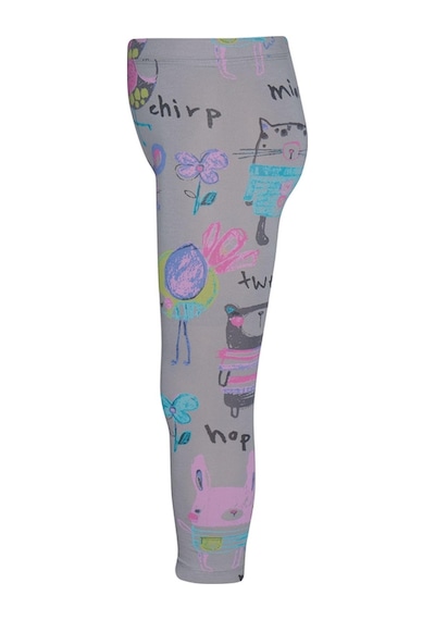 Lovetti Gri 1 Kız Çocuk Chirping Animals Desen Tayt 4768G029 Gri