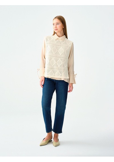 LOFT Loose Fit Kadın Kazak Ekru