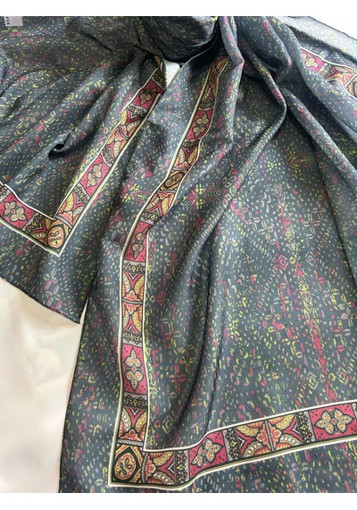 Kadın Pamuklu Yeşil Retro Etnik Şal