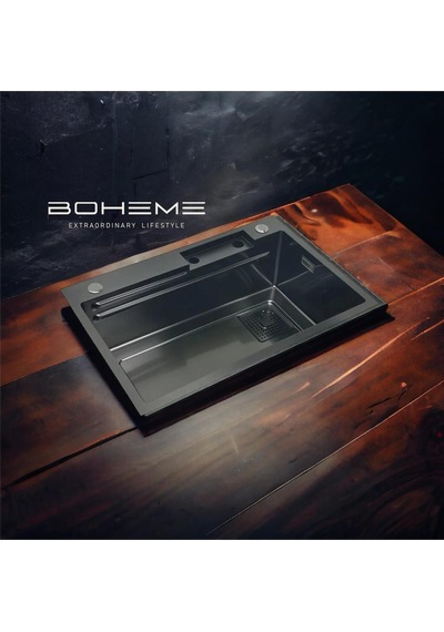 Boheme Teknolojik Eviye Seti Şelale, Çelik Batarya Mutfak Evyesi 3 Fonksiyonlu Bataryası Dahil Diğer