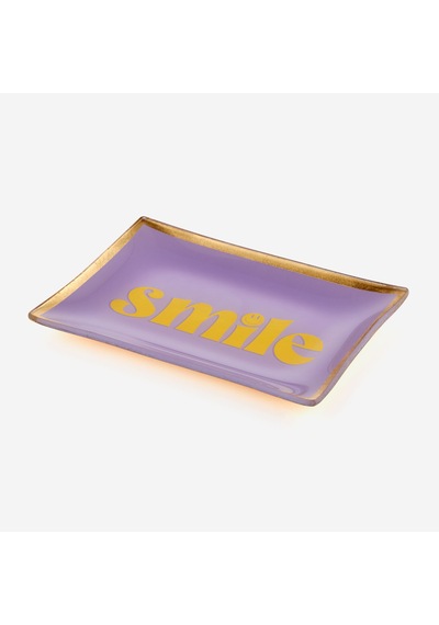 Mor Cam Smile Purple Dekoratif Tabak 10x0,8x14,2 Cm