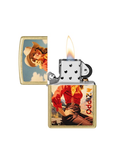 Zippo 48267 Cowgirl Design Çakmak Çok Renkli