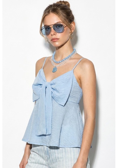 Shade Kadın V Yaka Fiyonk Detaylı İnce Askılı Sırtı Gipe Detaylı Bluz 20194 60286267 - Bebe Mavisi Shade Kadın V Yaka Fiyonk Detaylı İnce Askılı Sırtı Gipe Detaylı Bluz 20194 60286267 - Bebe Mavisi