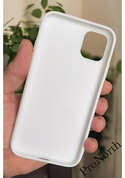 Iphone 11 Uyumlu Kılıf Logolu Lansman Soft Yumuşak Içi Kadife Silikon Kapak Beyaz
