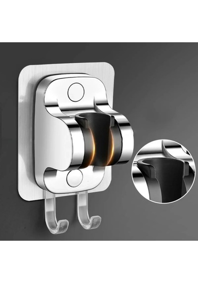 Yapışkanlı Duş Başlığı Tutucu , Ayarlanabilir Su Geçirmez Yapışkanlı Mafsal Chrome Gri Plastik Diğer