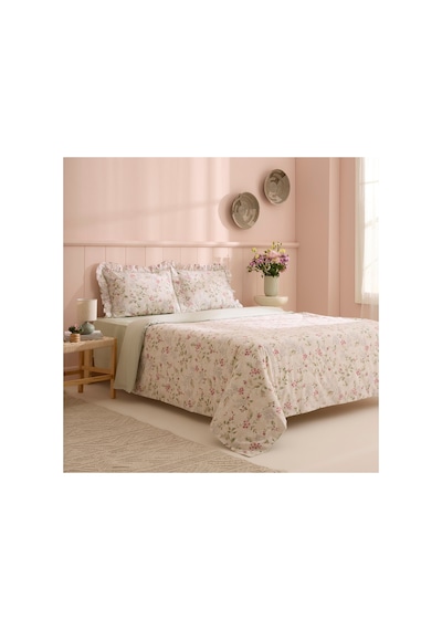 Kaşmir Home Papillon %100 Pamuk Çift Kişilik Nevresim Takımı Çağla