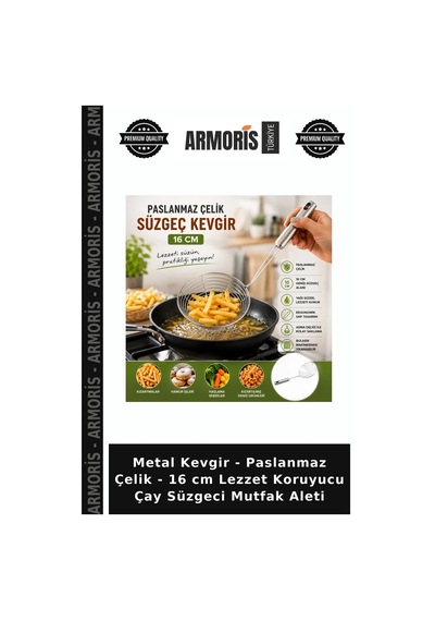 Metal Kevgir - Paslanmaz Çelik - 16 Cm Lezzet Koruyucu Çay Süzgeci Mutfak Aleti Çok Renkli