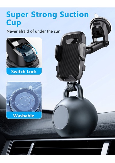 Vantuzlu Cam Ve Göğüse Yapışan Ayarlanabilir Araç Telefon Tutucu Akrobat Yapışkanlı Telefon Tutacağı Siyah