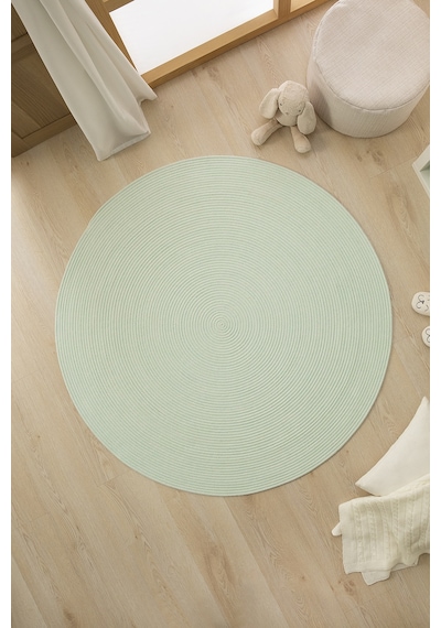 Ocean Home Textile Yıkanabilir Mint Kırçıllı Pamuklu Halı Kilim 120 Cm Çap