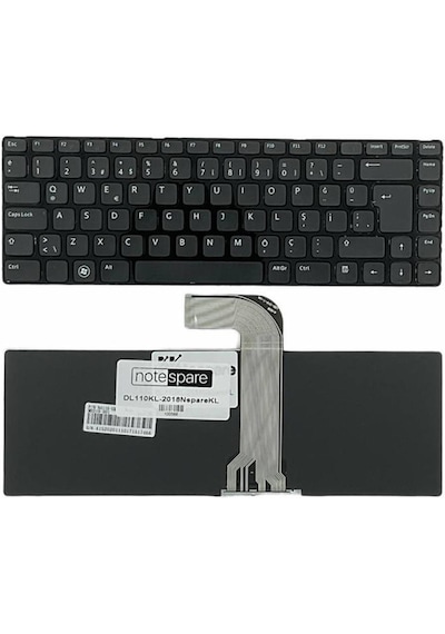 Dell İle Uyumlu Inspiron N5040 P18f, N5040-62b23b, N5050 P18f, N5050-3755 Notebook Klavye Siyah Tr