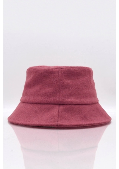 Külah Kadın Yün Bordo Kışlık Balıkçı Bucket Şapka Bordo-Standart
