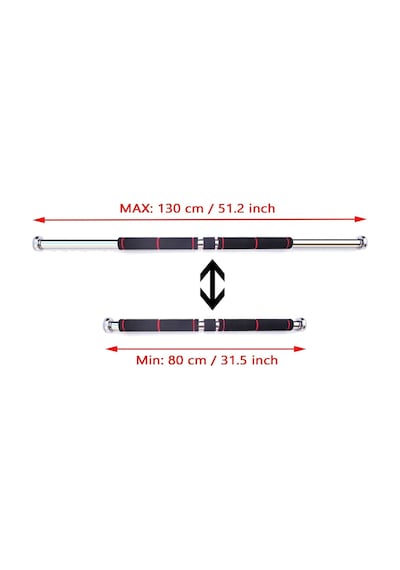Barfix Demiri Barfiks Çubuğu Koridor Barfiks Barı 80 - 130 Cm Arası