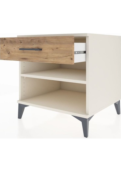 Kronos Komodin Tek Raflı Tek Çekmeceli 60x59x64 Aytaşı-çam Aytaşı
